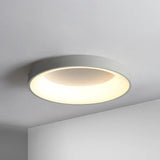 Nordic Style Led Flush Mount Ceiling Lamp - Metal Circular Light For Bedroom Grey / 23.5 Warm