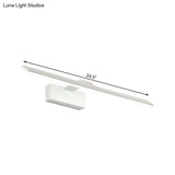Nordic Style Led Vanity Lamp - 16.5/20 White Rectangular Acrylic Wall Mount Light For Bathroom With