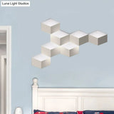 Nordic Style Led Wall Lamp - White Geometric Design Light Fixture For Living Room