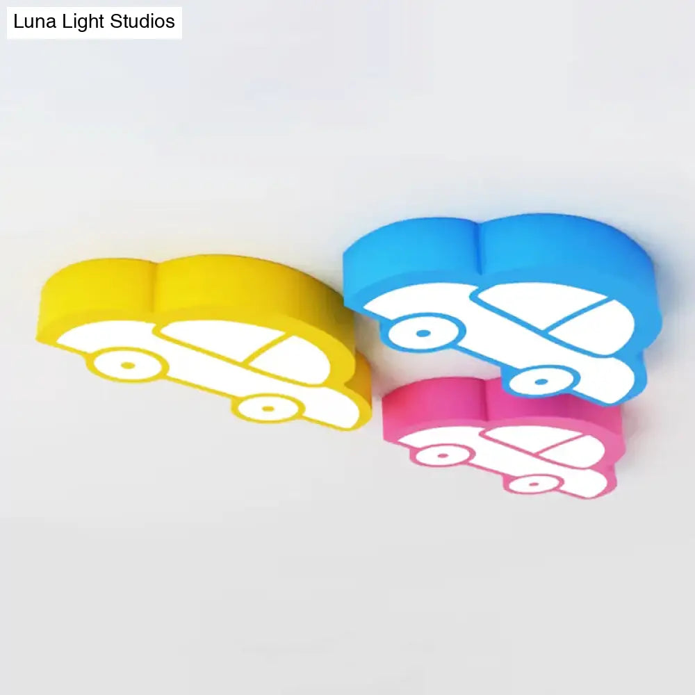 Nordic Style Macaron Acrylic Flush Ceiling Light For Child Bedroom