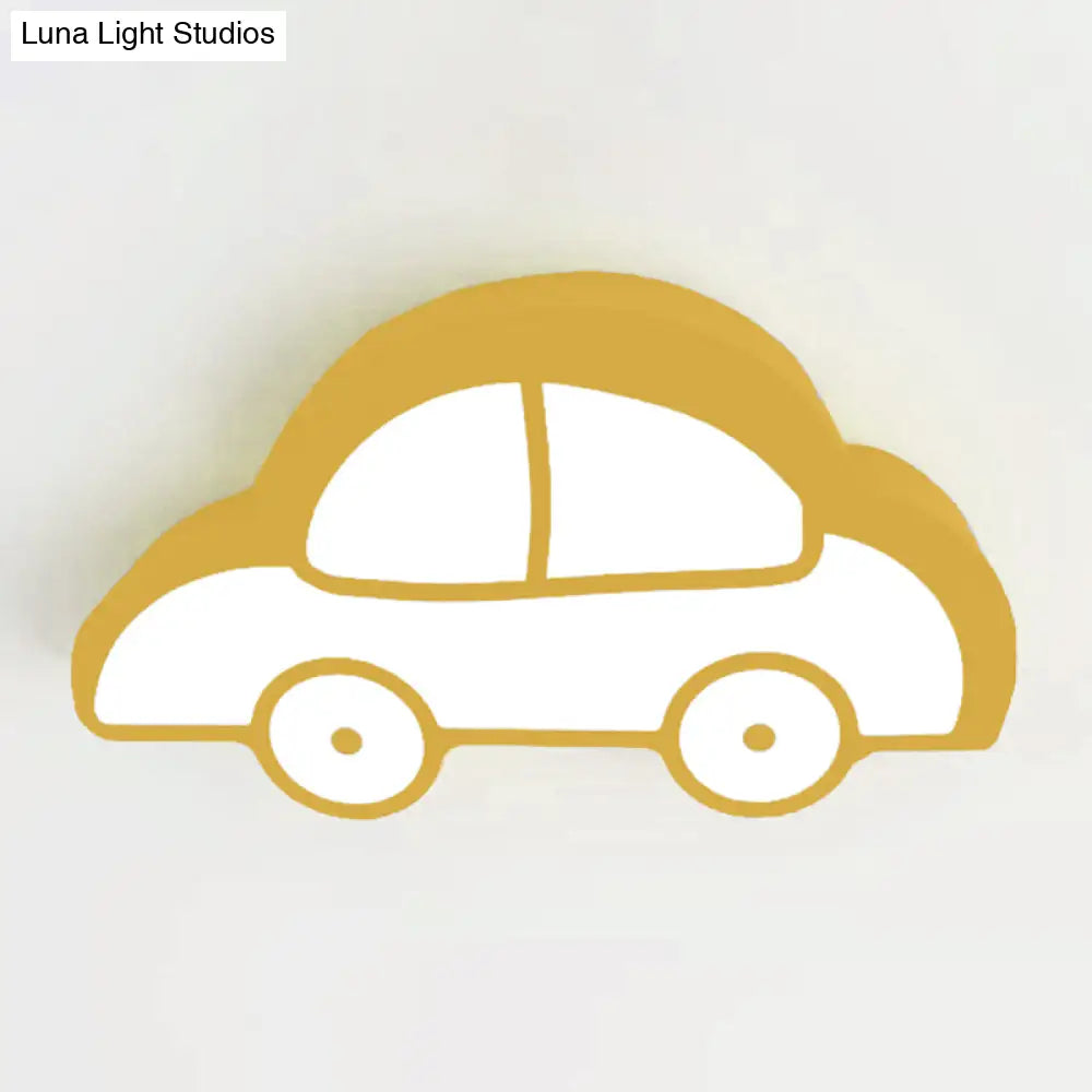 Nordic Style Macaron Acrylic Flush Ceiling Light For Child Bedroom Yellow / 16 Warm