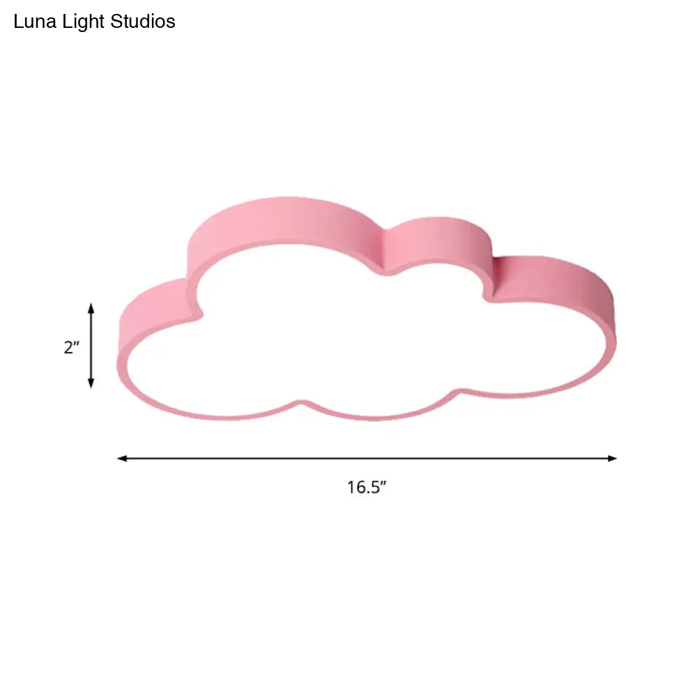Nordic Style Macaron Colored Cloud Child Flush Mount Light For Bedroom