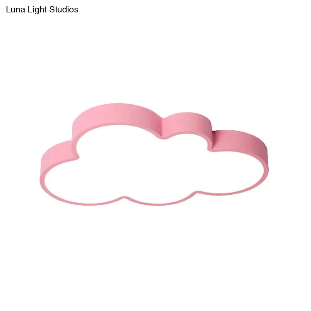 Nordic Style Macaron Colored Cloud Child Flush Mount Light For Bedroom