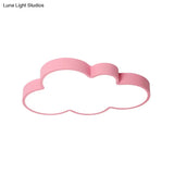 Nordic Style Macaron Colored Cloud Child Flush Mount Light For Bedroom