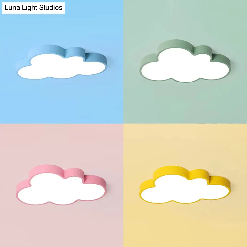 Nordic Style Macaron Colored Cloud Child Flush Mount Light For Bedroom