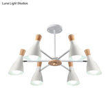 Nordic Style Metal Chandelier With 6 Lights For Girls Bedroom Or Cloth Shop