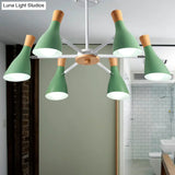 Nordic Style Metal Chandelier With 6 Lights For Girls Bedroom Or Cloth Shop