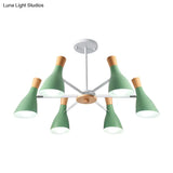 Nordic Style Metal Chandelier With 6 Lights For Girls Bedroom Or Cloth Shop