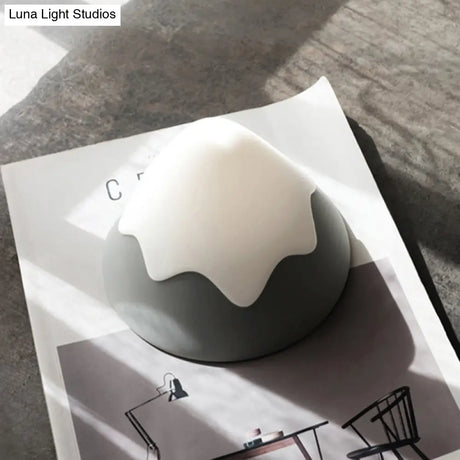 Nordic Style Metal Led Night Light - Bedside Hallway Table Lamp In Macaron Colored Conical Design