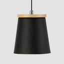 Nordic Style Metal Pendant Light For Balcony And Hallway With Tapered Shade Black