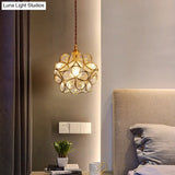 Nordic Style Metallic Pendant Ceiling Light - 1 Flower Hanging Down Lighting For Restaurants
