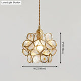 Nordic Style Metallic Pendant Ceiling Light - 1 Flower Hanging Down Lighting For Restaurants