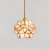 Nordic Style Metallic Pendant Ceiling Light - 1 Flower Hanging Down Lighting For Restaurants Pink