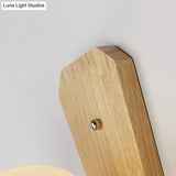 Nordic Style Milk Glass Mini Wall Light For Bedroom Wood Mount Indoor Lighting - 1