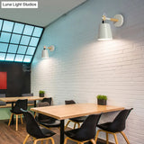 Nordic Style Monochrome Bucket Wall Light For Restaurant - 1 Head Sconce