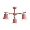 Nordic Style Multi-Head Chandelier For Game Room - Bucket Design With Metal Suspension Light 3 /