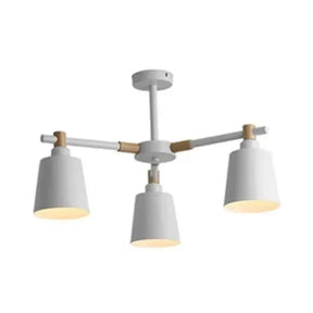 Nordic Style Multi-Head Chandelier For Game Room - Bucket Design With Metal Suspension Light 3 /