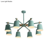 Nordic Style Multi-Head Chandelier For Game Room - Bucket Design With Metal Suspension Light
