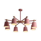 Nordic Style Multi-Head Chandelier For Game Room - Bucket Design With Metal Suspension Light 8 /
