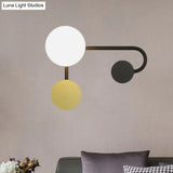 Nordic Style Pvc Round Wall Sconce Light - Black/Gold Mounted Lamp