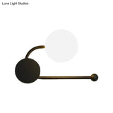 Nordic Style Pvc Round Wall Sconce Light - Black/Gold Mounted Lamp