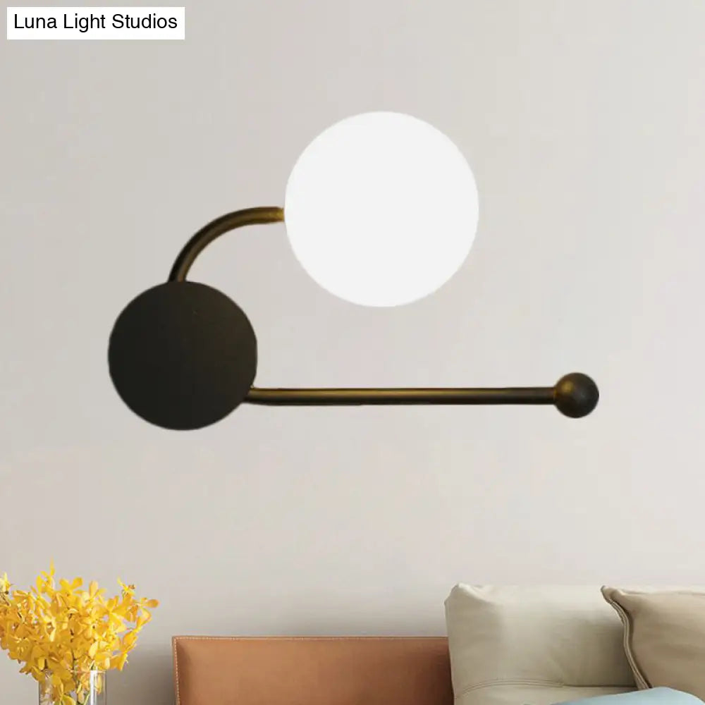 Nordic Style Pvc Round Wall Sconce Light - Black/Gold Mounted Lamp