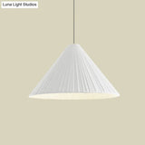 Nordic Style Ribbed Cone Pendant Light - White/Pink/Blue 1 Multiple Sizes Living Room Hanging Lamp