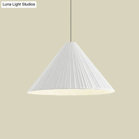 Nordic Style Ribbed Cone Pendant Light - White/Pink/Blue 1 Multiple Sizes Living Room Hanging Lamp