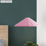 Nordic Style Ribbed Cone Pendant Light - White/Pink/Blue 1 Multiple Sizes Living Room Hanging Lamp