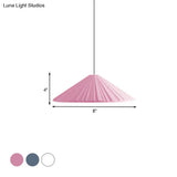 Nordic Style Ribbed Cone Pendant Light - White/Pink/Blue 1 Multiple Sizes Living Room Hanging Lamp
