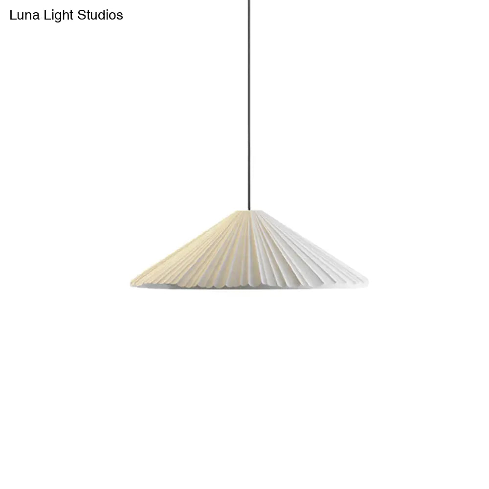 Nordic Style Ribbed Cone Pendant Light - White/Pink/Blue 1 Multiple Sizes Living Room Hanging Lamp