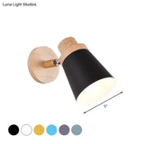 Nordic Style Rotatable Wall Lamp For Baby Room With Coolie Shade And Metal Base