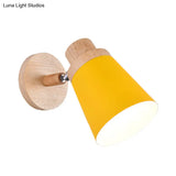 Nordic Style Rotatable Wall Lamp For Baby Room With Coolie Shade And Metal Base
