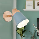 Nordic Style Rotatable Wall Lamp For Baby Room With Coolie Shade And Metal Base Green
