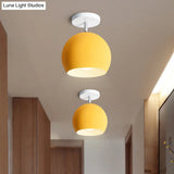 Nordic Style Round Ceiling Flush Mount Light With Metal Aisle Close To Lighting