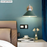 Nordic Style Single Head Metal Funnel Wall Sconce Light For Restaurant & Bedroom