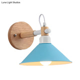 Nordic Style Single Head Metal Funnel Wall Sconce Light For Restaurant & Bedroom