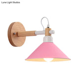 Nordic Style Single Head Metal Funnel Wall Sconce Light For Restaurant & Bedroom