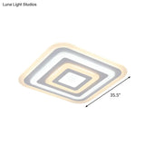 Nordic Style Square Acrylic Ceiling Lamp - 4 - Layer Design With 19.5’/35.5’ W Led Flush Light