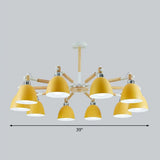 Nordic Style Swivel Chandelier Light - Metal Pendant Fixture For Living Room 10 / Yellow