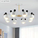 Nordic Style Swivel Chandelier Light - Metal Pendant Fixture For Living Room