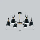 Nordic Style Swivel Chandelier Light - Metal Pendant Fixture For Living Room 6 / Black
