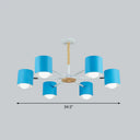 Nordic Style Swivel Chandelier Light - Metal Pendant Fixture For Living Room 6 / Blue