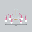 Nordic Style Swivel Chandelier Light - Metal Pendant Fixture For Living Room 6 / Pink