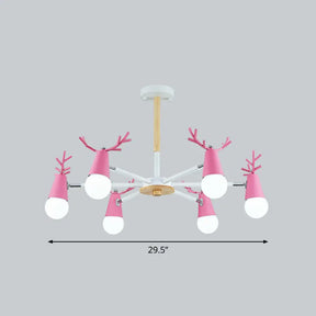 Nordic Style Swivel Chandelier Light - Metal Pendant Fixture For Living Room 6 / Pink