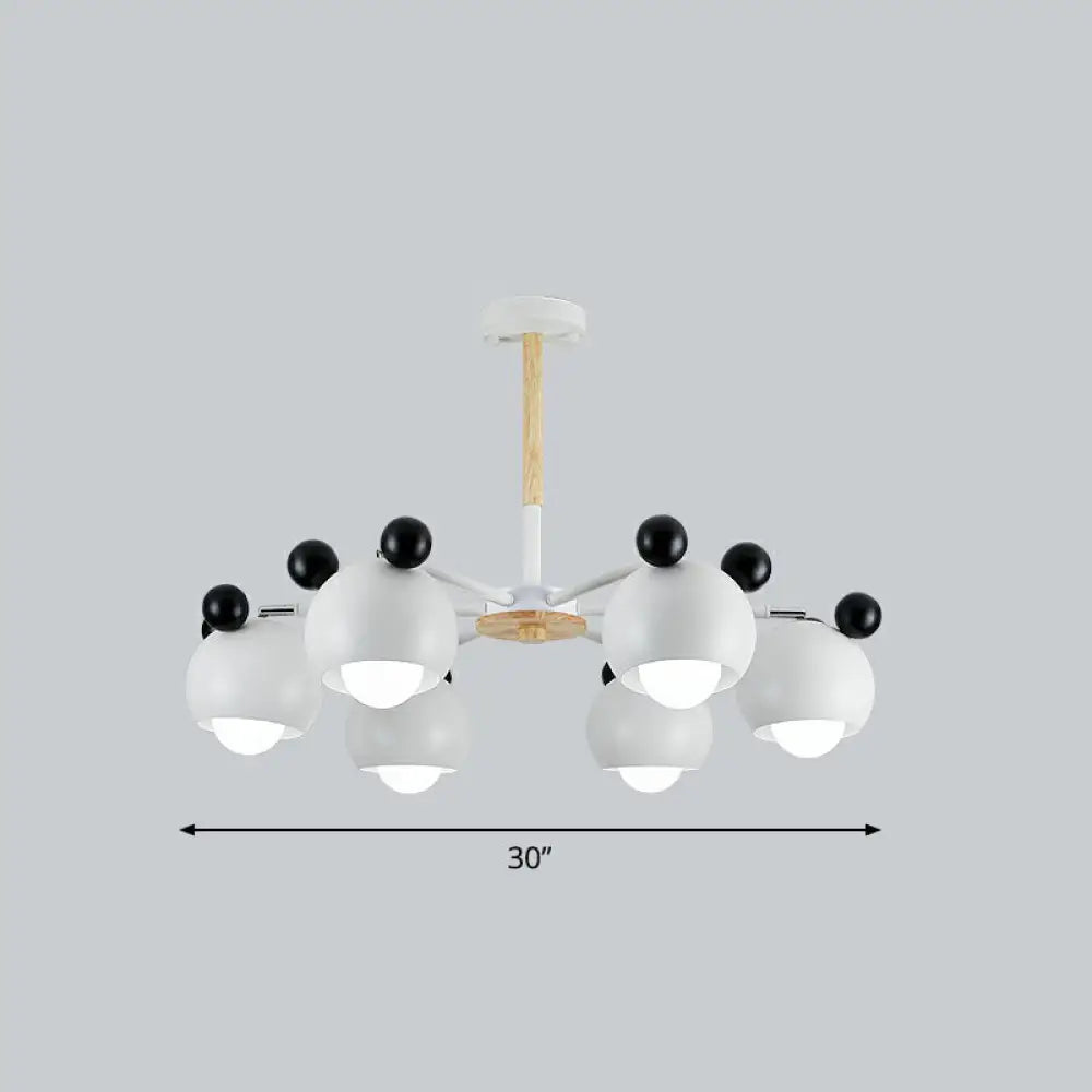 Nordic Style Swivel Chandelier Light - Metal Pendant Fixture For Living Room 6 / White