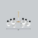 Nordic Style Swivel Chandelier Light - Metal Pendant Fixture For Living Room 6 / White