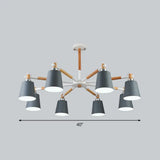 Nordic Style Swivel Chandelier Light - Metal Pendant Fixture For Living Room 8 / Grey