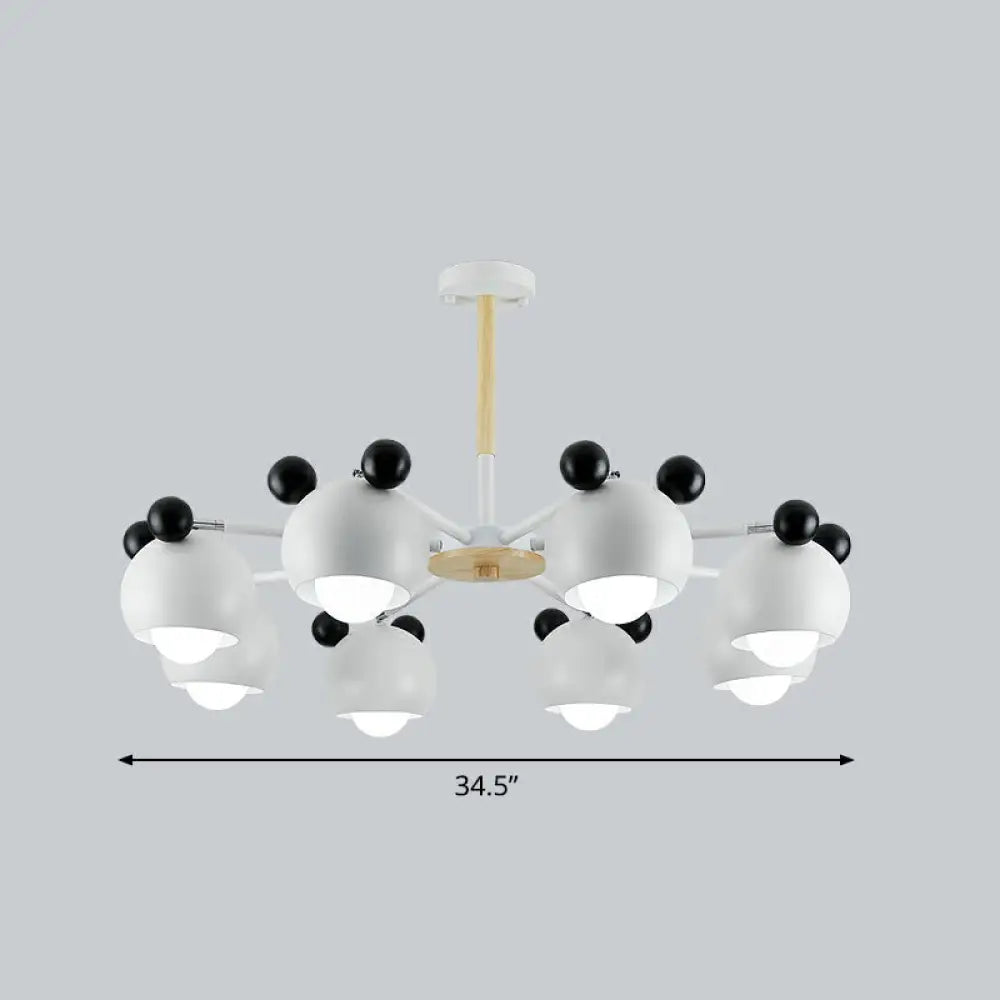 Nordic Style Swivel Chandelier Light - Metal Pendant Fixture For Living Room 8 / White