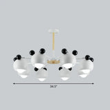 Nordic Style Swivel Chandelier Light - Metal Pendant Fixture For Living Room 8 / White